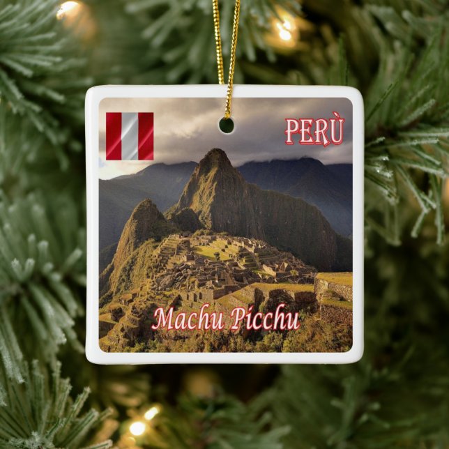 zPE025 MACHU PICCHU, Cozco, Peru, Ceramic Ornament (Tree)