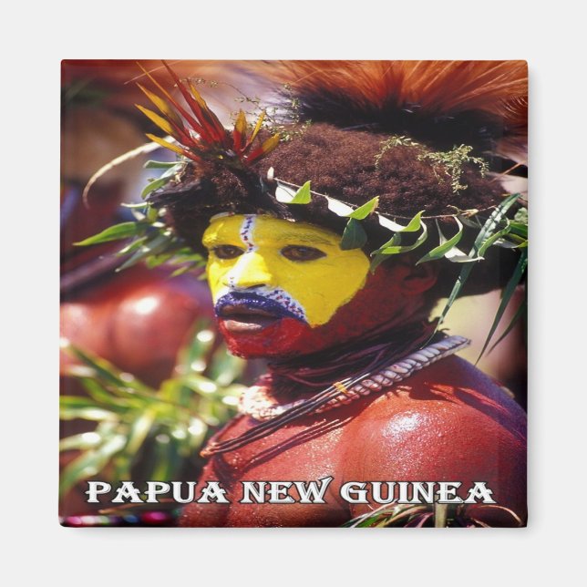 zPG008 HULI WIGMAN, Papua New Guinea, Fridge Magnet (Front)