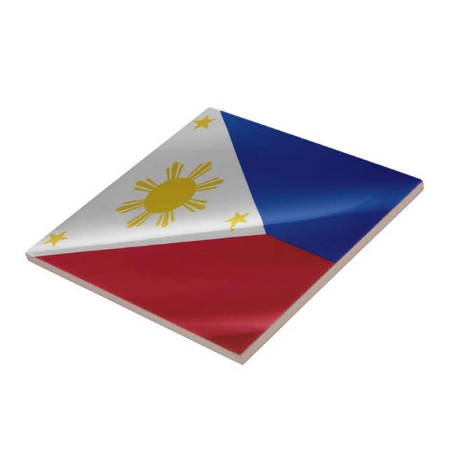 zPH002 waving Philippine FLAG Philippines, Tile (Side)