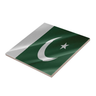 zPK002 waving Pakistani flag FLAG Pakistan, Tile