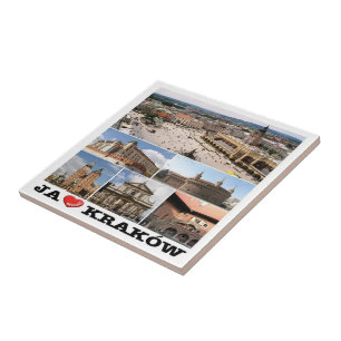 zPL020 KRAKÓW "I Love", Poland, Europe. Tile