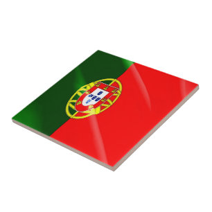 zPT002 PORTUGUESE waving FLAG PORTUGAL, Tile