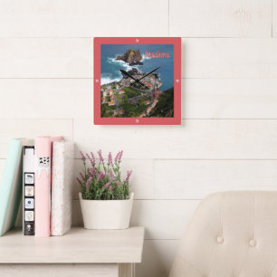 zPT013 MADEIRA Port Moniz, Portugal Europe, Square Wall Clock