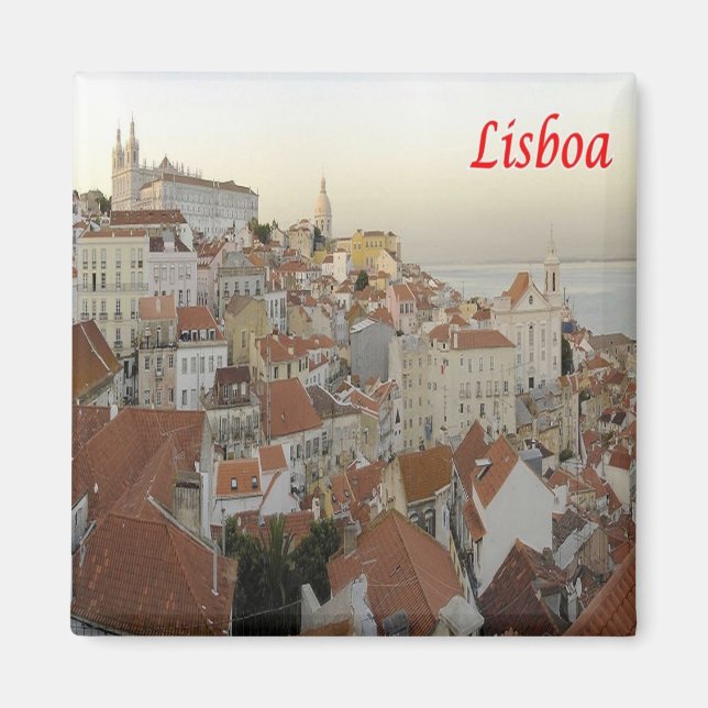 zPT017 LISBON panorama, Portugal, Europe, Fridge Magnet (Front)
