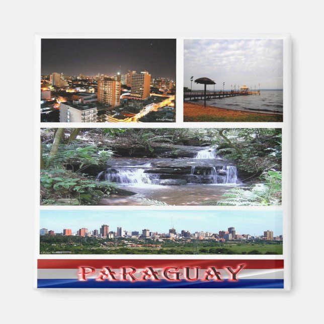 zPY003 PARAGUAY, Mosaic, America, Fridge Magnet (Front)