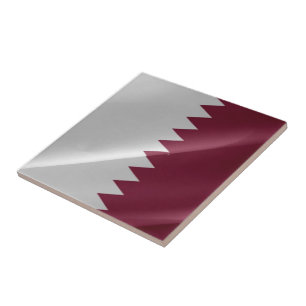 zQA002 waving Qatari FLAG Qatar, Tile
