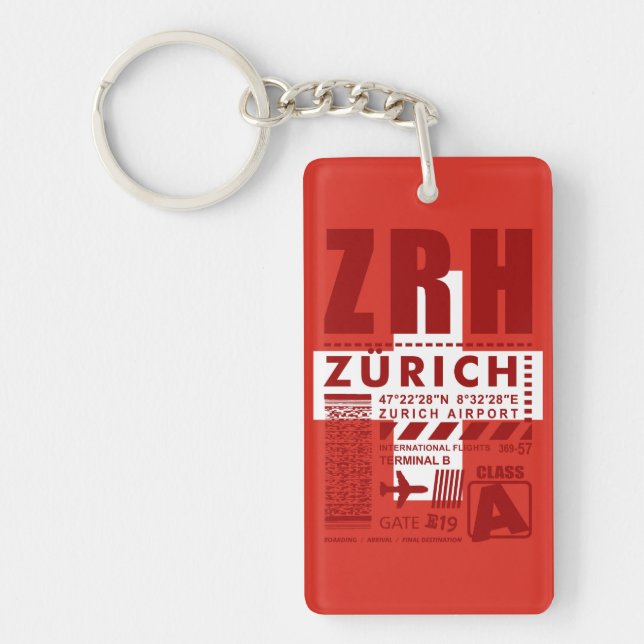 ZRH Zurich Airport Key Ring (Front)
