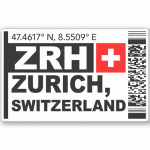 ZRH Zurich Boarding Pass - Switzerland Travel