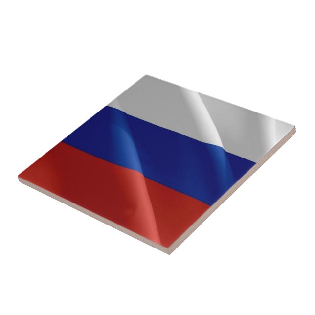 zRU002 RUSSIAN waving FLAG RUSSIA, Tile (Side)