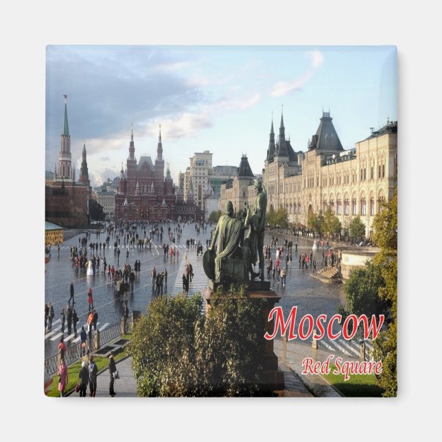 zRU016 MOSCOW RED SQUARE, Russia, Europe, Fridge Magnet (Front)