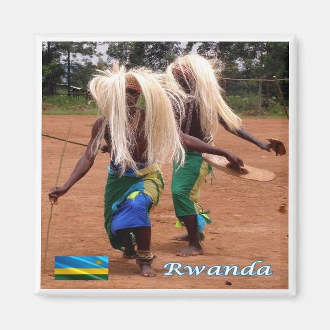 zRW010 RWANDA, Traditional Rwandan dancers, Fridge Magnet (Front)