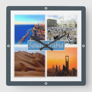 zSA010 SAUDI ARABIA, Asia, Square Wall Clock