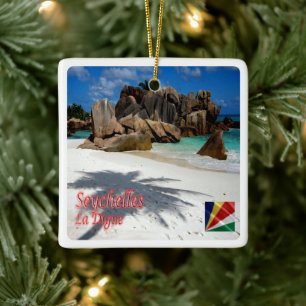 zSC006 SEYCHELLES, La Digue, Africa, Ceramic Ornament