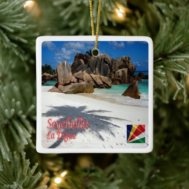zSC006 SEYCHELLES, La Digue, Africa, Ceramic Ornament (Tree)
