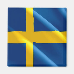 zSE002 SWEDISH waving FLAG SWEDEN, Fridge Magnet
