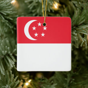 zSG001 Singaporean FLAG Singapore, Ceramic Ornament