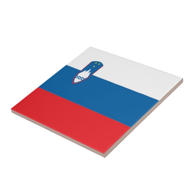 zSI001 SLOVENIAN FLAG SLOVENIA, Tile (Side)