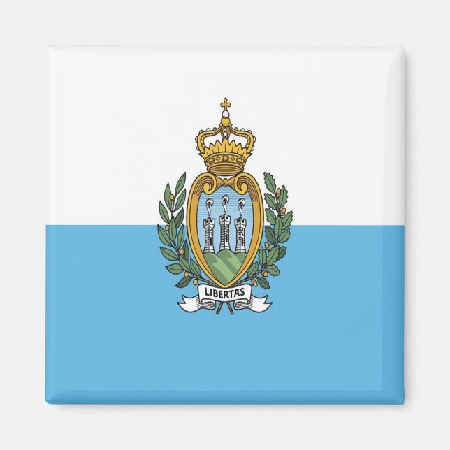 zSM001 SAN MARINO FLAG, Europe, Fridge Magnet (Front)
