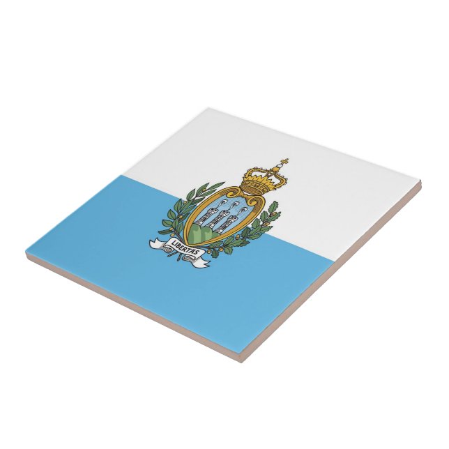 zSM001 SAN MARINO FLAG, Europe, Tile (Side)