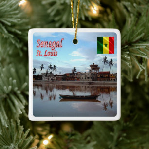 zSN011 SAINT LOUIS, Senegal, Africa, Ceramic Ornament