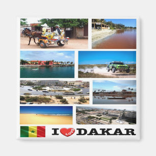 zSN013 DAKAR I Love, Mosaic, Senegal, Fridge Magnet