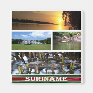 zSR003 SURINAME, Mosaic, America, Fridge Magnet
