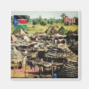 zSS005 WAU, Huts Outside,South Sudan Africa Fridge Magnet