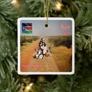 zSS006 WAU, South Sudan, Africa, Ceramic Ornament