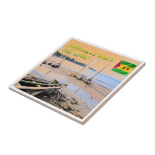 ZST005 SAO TOME', Fishermen's Beach, Africa, Tile