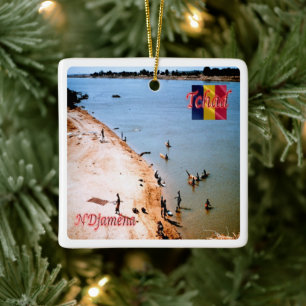 zTD005 N'DJAMENA, Coast beach Chari, Ceramic Ornament