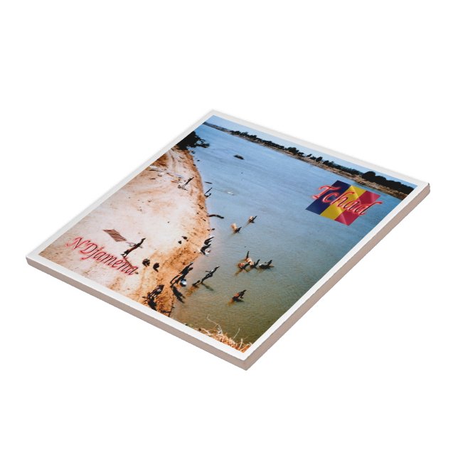zTD005 N'DJAMENA, Coast beach Chari, Tile (Side)
