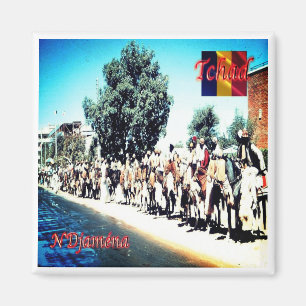 zTD006 N'DJAMENA Horse People, CHAD, Africa,Fridge Magnet