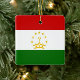 zTJ001 Tajik FLAG Tajikistan, Asia, Ceramic Ornament