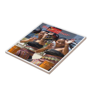 zTL007 TIMORESE DANCERS, East Timor, Asia, Tile