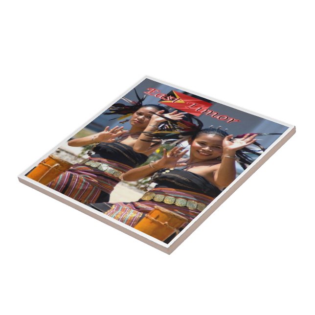 zTL007 TIMORESE DANCERS, East Timor, Asia, Tile (Side)