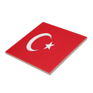 zTR001 TURKISH FLAG TURKEY, Tile