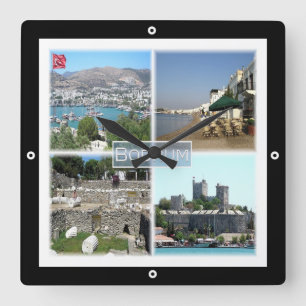 zTR005 BODRUM, Turkey, Europe, Square Wall Clock