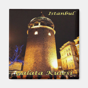 zTR015 ISTANBUL GALATA TOWER by night, Fridge Magnet