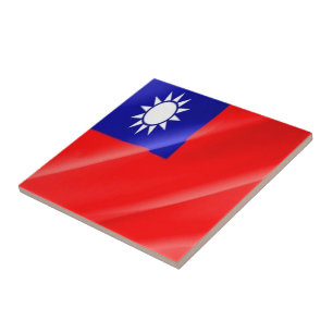 zTW002 TAIWANESE Waving Flag,Taiwan Formosa, Tile