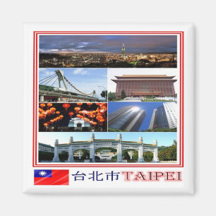 zTW009 TAIPEI, Mosaic, Taiwan Formosa, Fridge Magnet