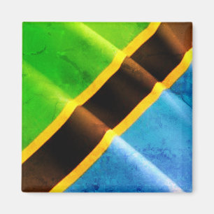 zTZ002 TANZANIA, Waving Flag, Africa, Fridge Magnet
