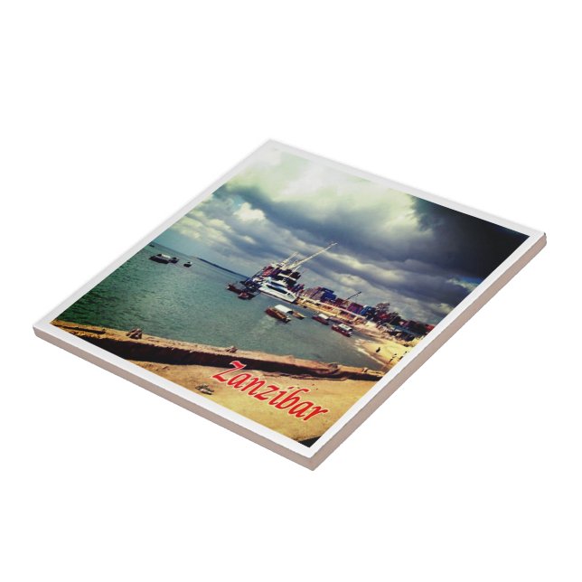 zTZ007 ZANZIBAR, Ferry Docked, Tanzania, Tile (Side)