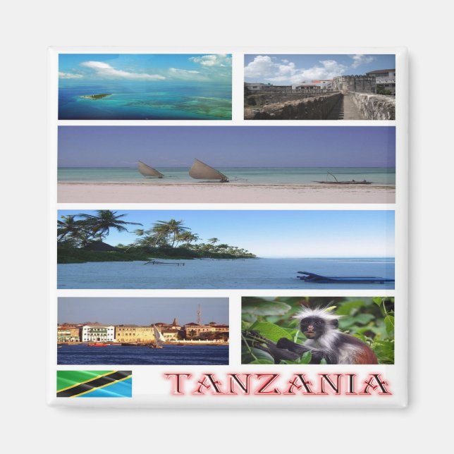 zTZ014 TANZANIA, Mosaic, Africa, Fridge Magnet (Front)