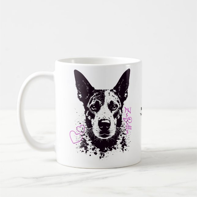 ZuBella Blue Heeler Dog Lovers Coffee Mug (Left)