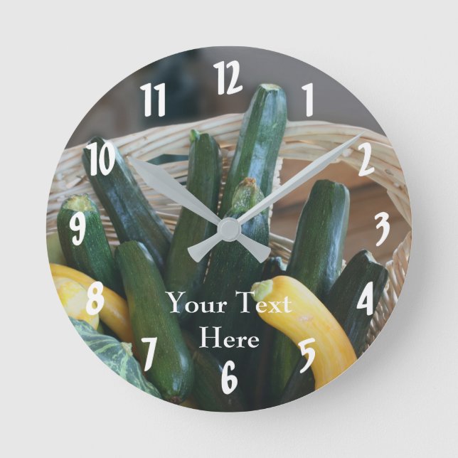 Zucchini And Summer Squash Nature Round Clock (Front)
