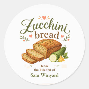 Zucchini Bread Homemade Baking Label
