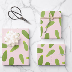 Zucchini Courgette Summer Squash Pattern Wrapping Paper Sheet
