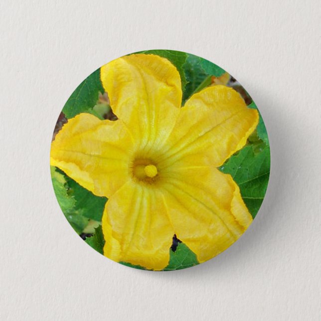 Zucchini Flower 6 Cm Round Badge (Front)