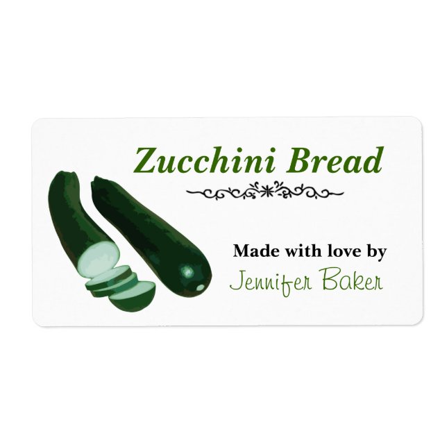 Zucchini Food Labels (Front)