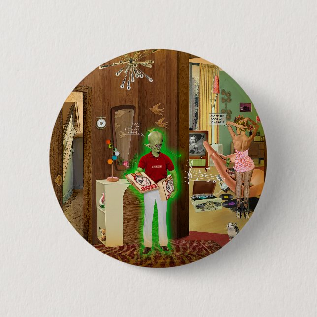 Zucchini Pizza 6 Cm Round Badge (Front)